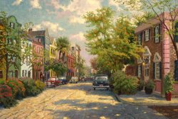 Thomas Kinkade Rainbow Row, Charleston painting