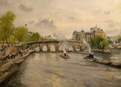 Thomas Kinkade River Seine painting