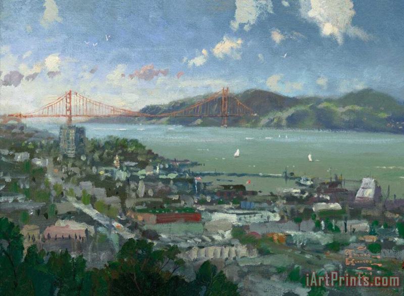 San Francisco, View From Coit Tower painting - Thomas Kinkade San Francisco, View From Coit Tower Art Print