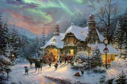Thomas Kinkade Santa's Night Before Christmas
