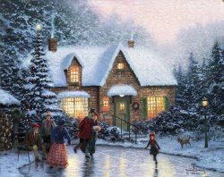Thomas Kinkade Skater's Pond