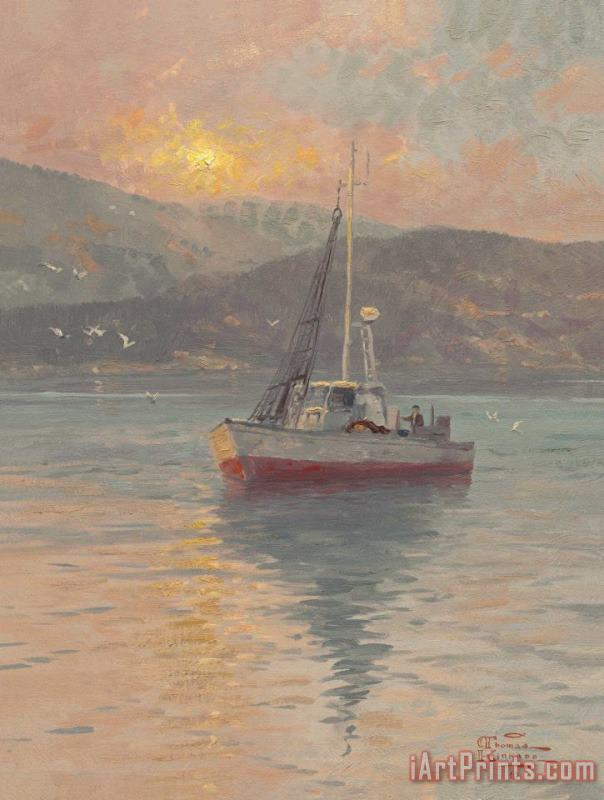 Thomas Kinkade Sunrise, Sea of Galilee Art Painting