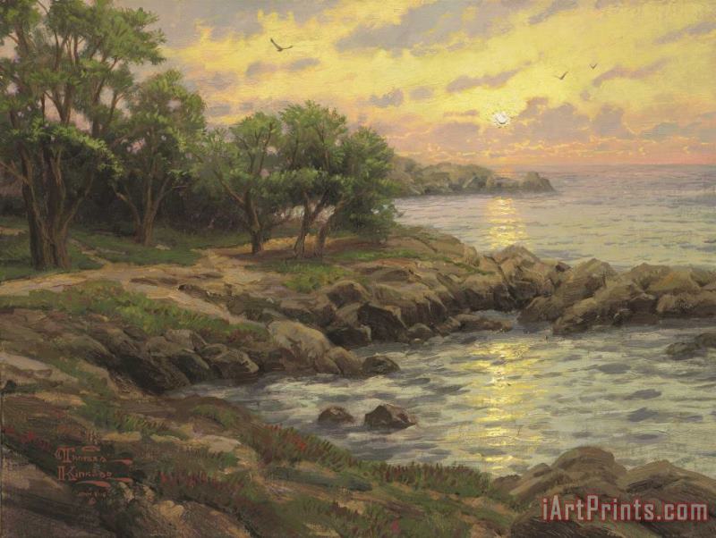 Sunset on Monterey Bay painting - Thomas Kinkade Sunset on Monterey Bay Art Print