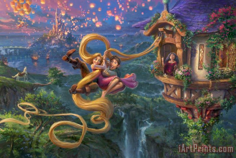 Tangled Up in Love painting - Thomas Kinkade Tangled Up in Love Art Print