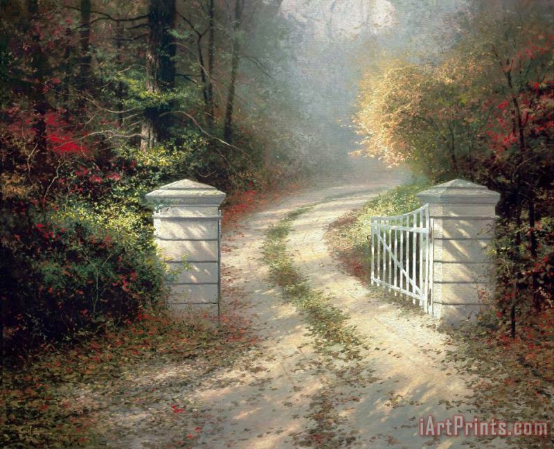 The Autumn Gate painting - Thomas Kinkade The Autumn Gate Art Print