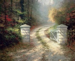 Thomas Kinkade The Autumn Gate painting