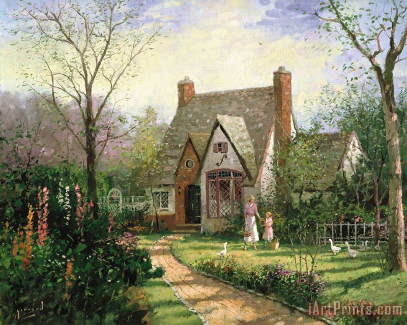 Thomas Kinkade The Cottage Art Painting