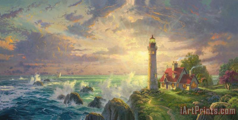 Thomas Kinkade The Guiding Light Art Painting
