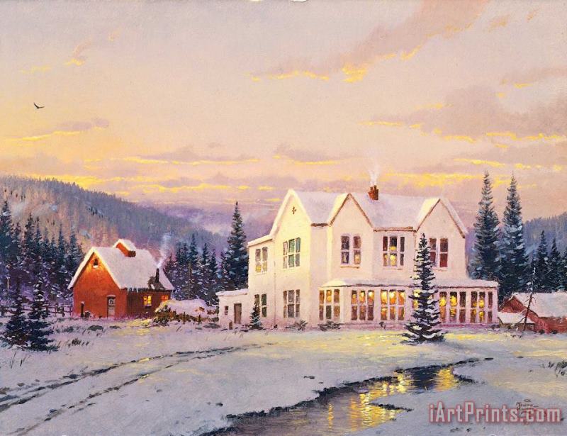 Thomas Kinkade The Lights of Home Art Painting