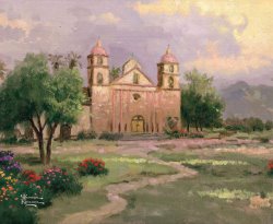 Thomas Kinkade The Old Mission, Santa Barbara painting