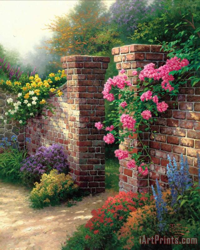 The Rose Garden painting - Thomas Kinkade The Rose Garden Art Print