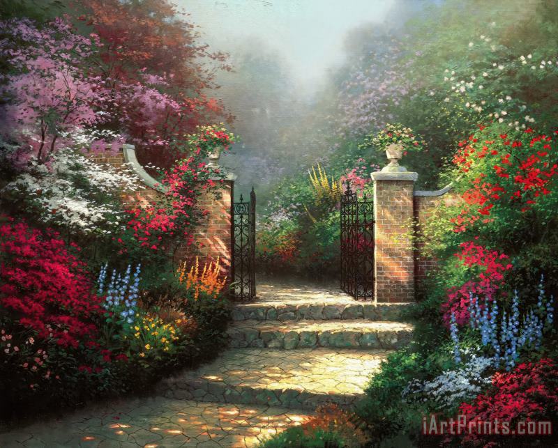 Thomas Kinkade The Victorian Garden Art Painting