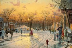 Cities Art for sale - Town Square by Thomas Kinkade