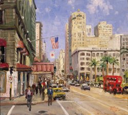 Thomas Kinkade Union Square, San Francisco painting