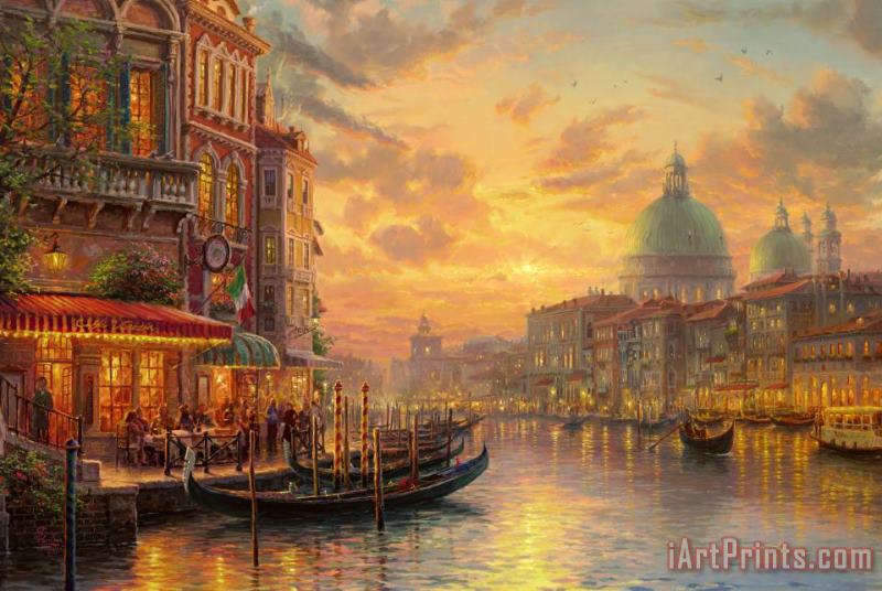 Thomas Kinkade Venetian Cafe Art Painting