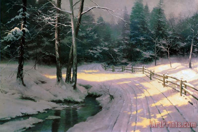 Thomas Kinkade Winter Glen Art Painting