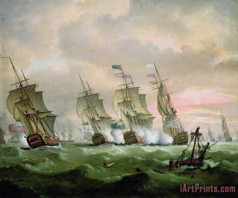 Thomas Luny Admiral Sir Edward Hawke defeating Admiral de Conflans in the Bay of Biscay Art Painting