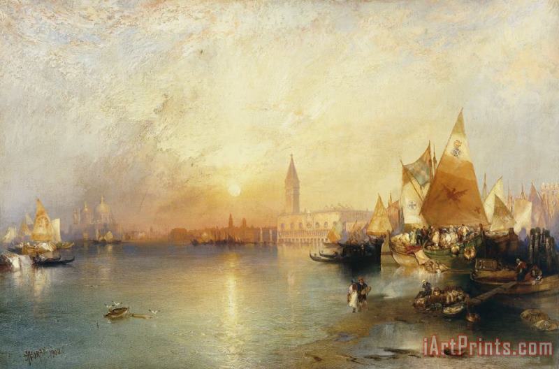 Thomas Moran Sunset Venice Art Painting