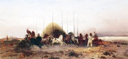 Thomas Moran Threshing Wheat in New Mexico