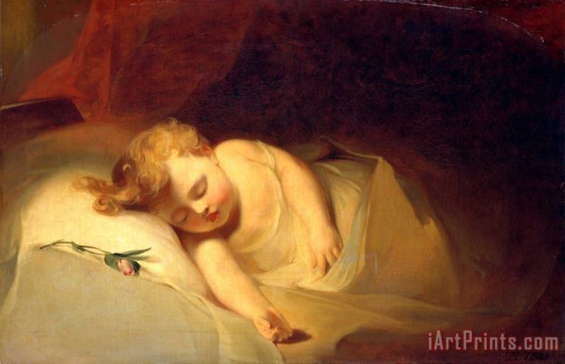Child Asleep (the Rosebud) painting - Thomas Sully Child Asleep (the Rosebud) Art Print