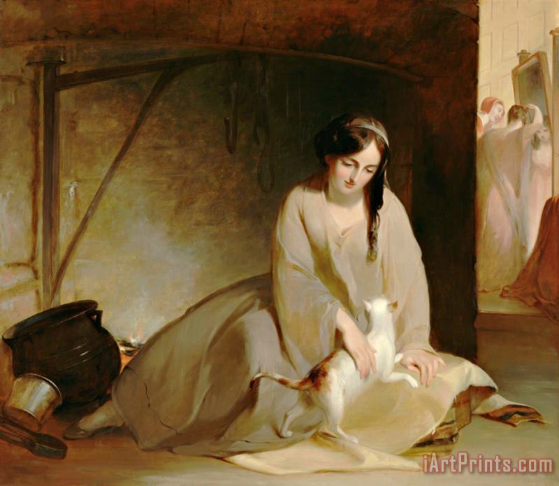 Cinderella at The Kitchen Fire painting - Thomas Sully Cinderella at The Kitchen Fire Art Print