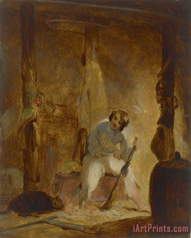 In His Cave painting - Thomas Sully In His Cave Art Print