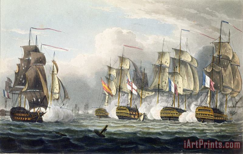 Situation Of The Hms Bellerophon painting - Thomas Whitcombe Situation Of The Hms Bellerophon Art Print