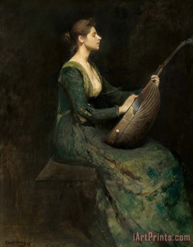 Thomas Wilmer Dewing Lady with a Lute Art Print