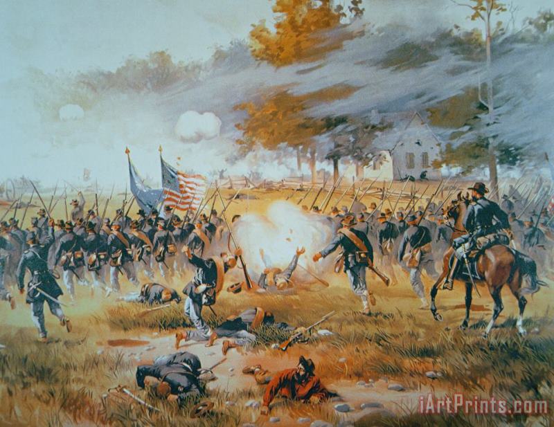 The Battle of Antietam painting - Thure de Thulstrup The Battle of Antietam Art Print