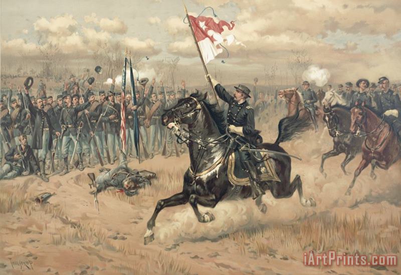 The Battle of Cedar Creek Virginia painting - Thure de Thulstrup The Battle of Cedar Creek Virginia Art Print