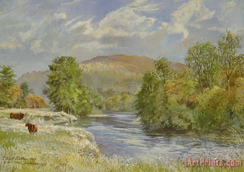 River Spey - Kinrara painting - Tim Scott Bolton River Spey - Kinrara Art Print