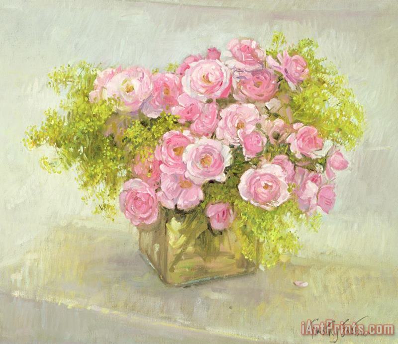 Timothy Easton Alchemilla And Roses Art Painting