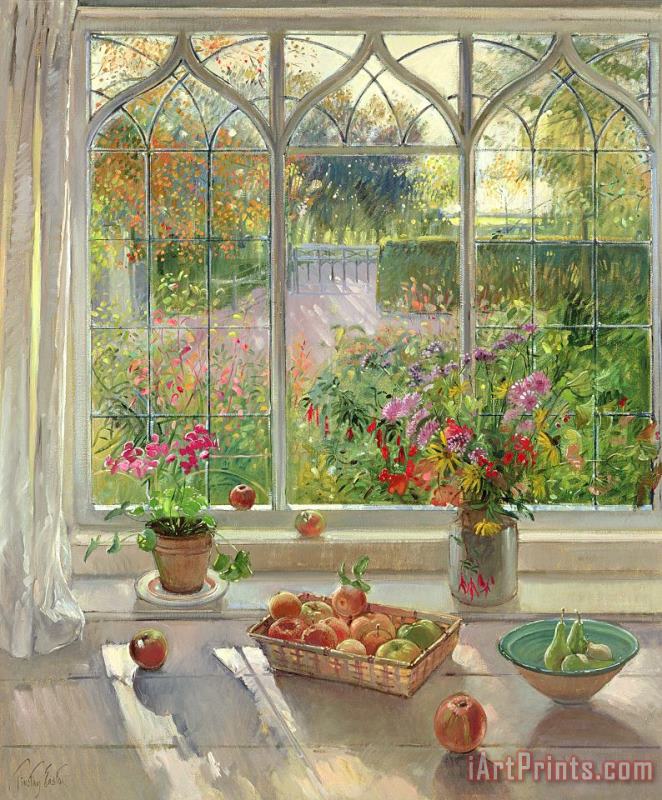 Timothy Easton Autumn Fruit And Flowers Art Painting