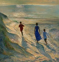 Timothy Easton Beach Walk painting