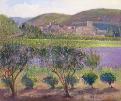 Timothy Easton Lavender Seen Through Quince Trees painting Timothy Easton Lavender Seen Through Quince Trees painting