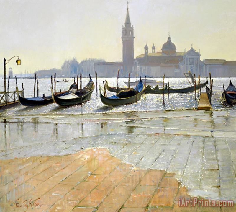 Venice at Dawn painting - Timothy Easton Venice at Dawn Art Print