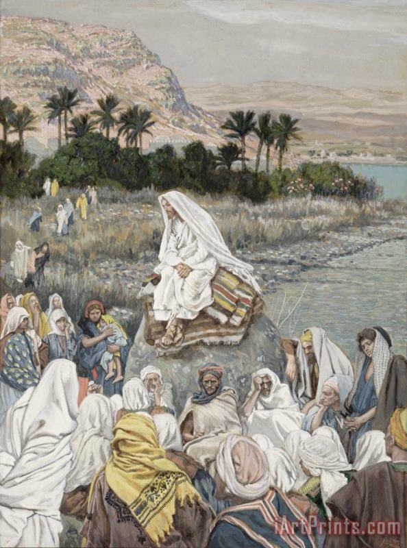 Tissot Jesus Preaching by the Seashore Art Painting