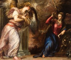 Titian Detail Of The Annunciation painting