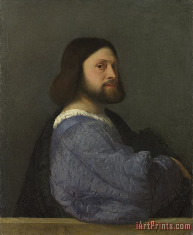 Titian Man With A Quilted Sleeve Art Painting