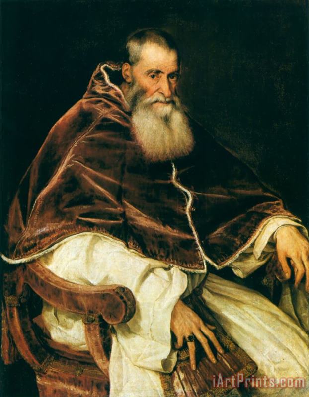 Portrait of Pope Paul III painting - Titian Portrait of Pope Paul III Art Print