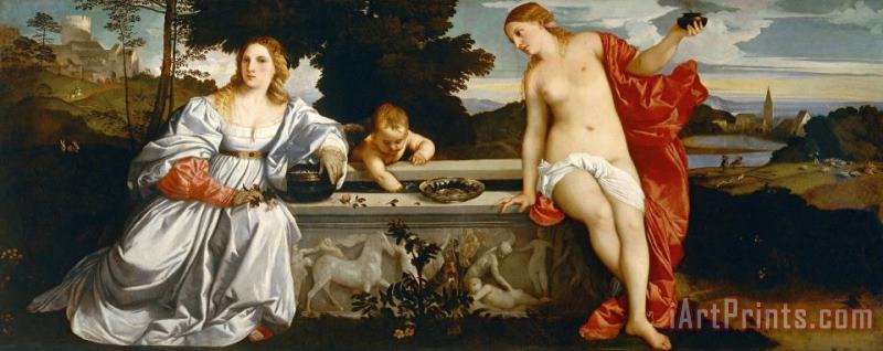Sacred And Profane Love painting - Titian Sacred And Profane Love Art Print