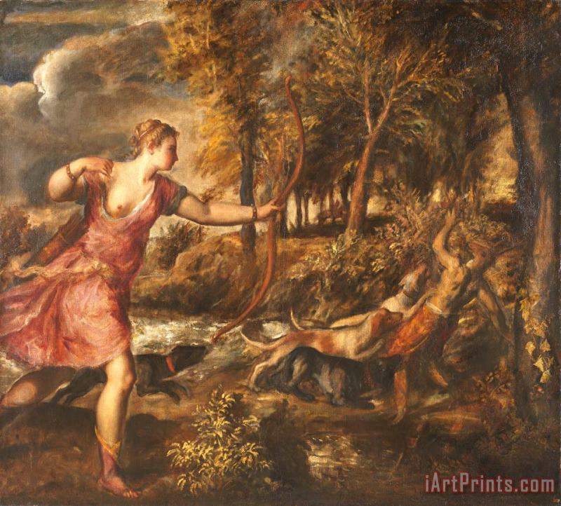 The Death of Actaeon 2 painting - Titian The Death of Actaeon 2 Art Print