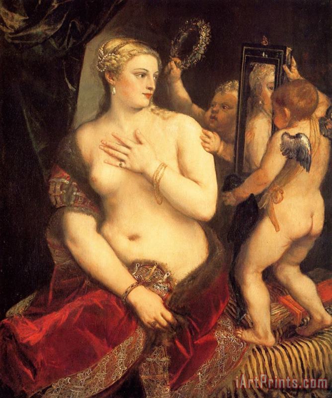 Titian Venus in Front of The Mirror Art Painting