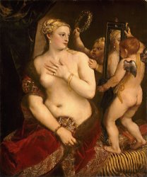 Titian Venus with a Mirror painting