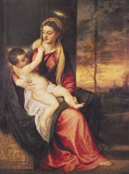 Titian Virgin with Child at Sunset painting