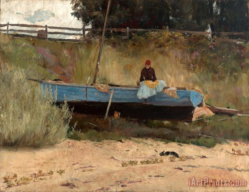 Tom Roberts Boat on Beach, Queenscliff. Art Painting