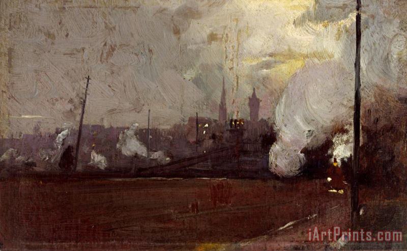 Evening Train to Hawthorn painting - Tom Roberts Evening Train to Hawthorn Art Print
