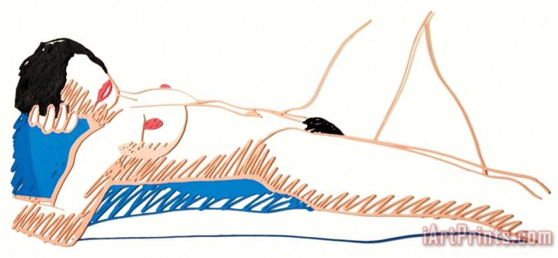Monica Lying on Her Back, 1985 1997 painting - Tom Wesselmann Monica Lying on Her Back, 1985 1997 Art Print