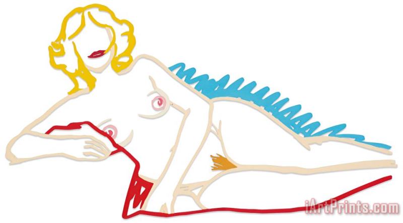 Rosemary Lying on One Elbow, 1989 painting - Tom Wesselmann Rosemary Lying on One Elbow, 1989 Art Print
