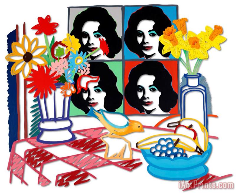 Still Life with Four Lizes, 1991 painting - Tom Wesselmann Still Life with Four Lizes, 1991 Art Print